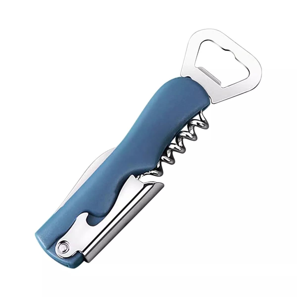 Tirbuson de Sticle 4 in 1, Flippy, Desfacator de Sticle Multifunctional, din Inox cu Maner Anti Alunecare, 13.5 x 4 cm