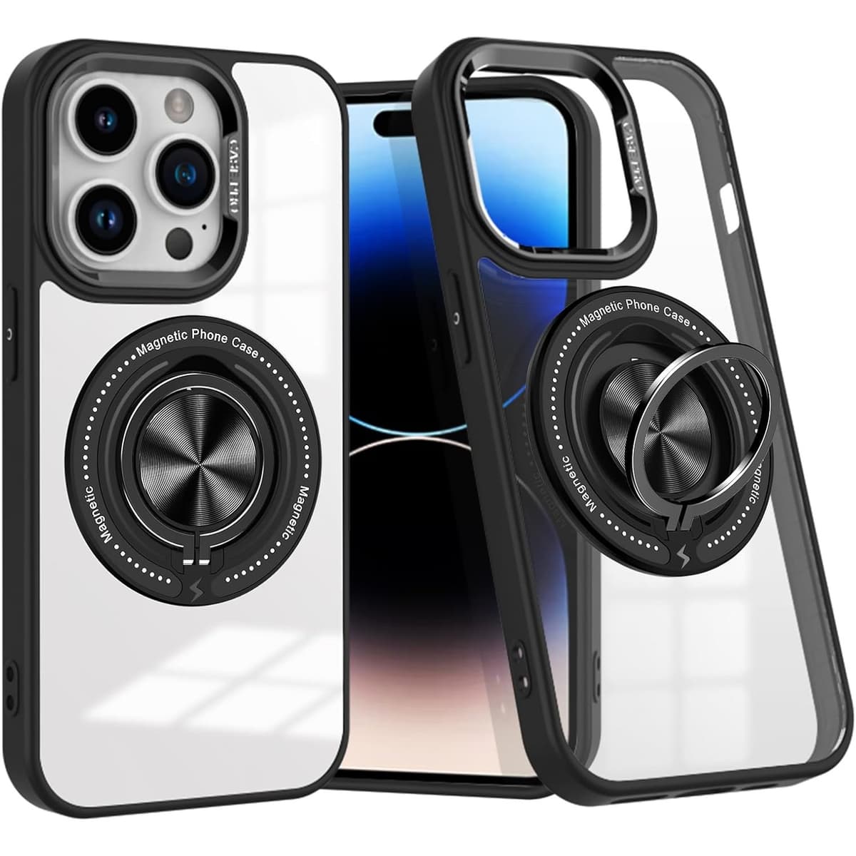 Husa de Protectie TPU, Flippy, pentru iPhone 16 Pro Max, Anticadere, cu Incarcare Wireless, Tehnologie Magsafe, Inel