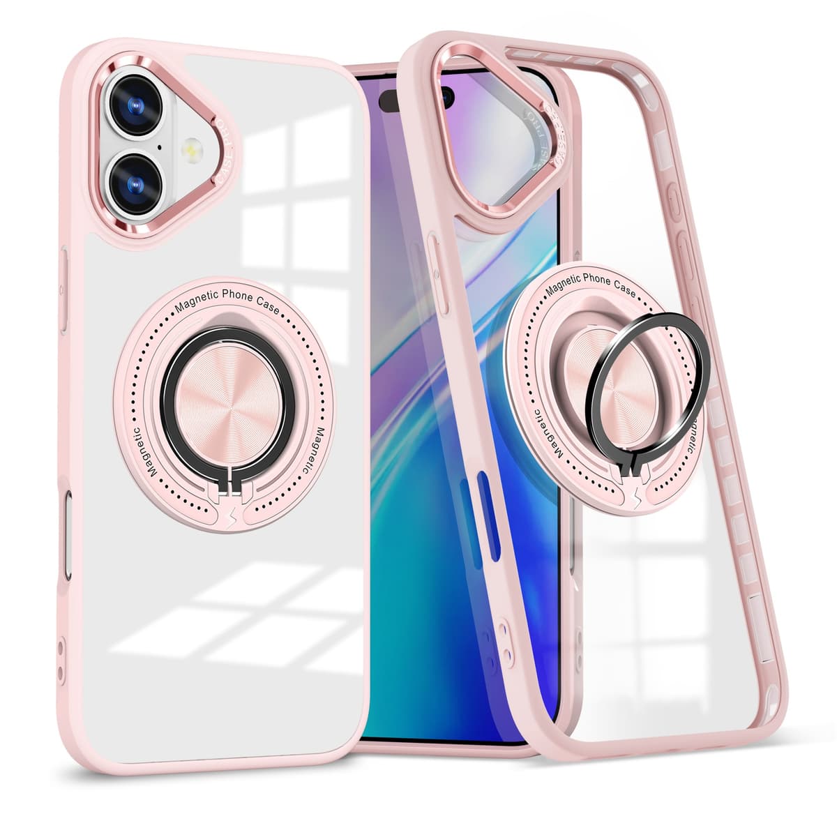 Husa de Protectie TPU, Flippy, pentru iPhone 16, Anticadere, cu Incarcare Wireless, Tehnologie Magsafe, Inel Magnetic