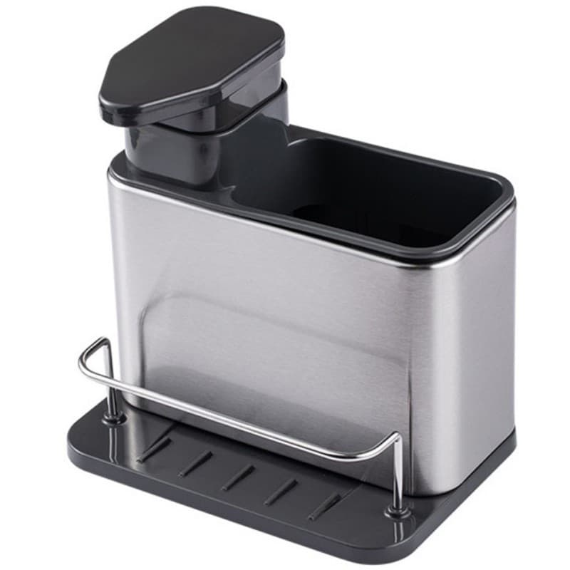 Dispenser Multifunctional, Flippy, Dozator pentru Detergent, pentru Sapun Lichid, Dezinfectant, cu Suport pentru Ustensile