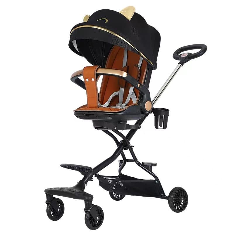 Carucior Sport Flippy 3in1, 6-36 Luni, Reversibil, Pliabil, Tavita pentru Masa, Pozitie de Somn, Centura de Siguranta, Roti