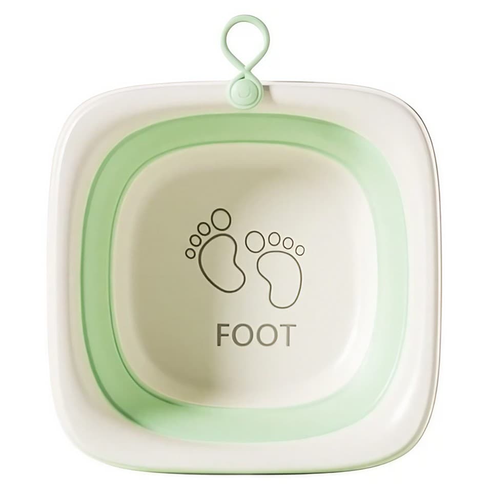 Cada Pliabila pentru Baie pentru Copii, Flippy, Cadita pentru Bebelusi, Model Patrat pentru Picioare, Verde, 32x27.5x3.7 cm