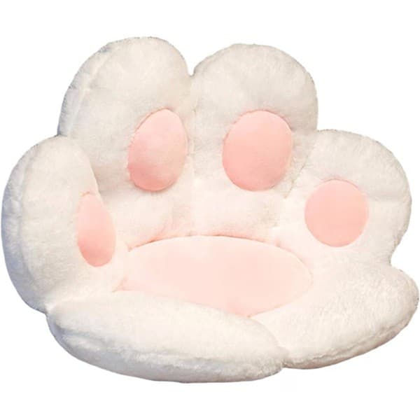 Perna Decorativa, Flippy, Model Laba de Pisica, din Plus, pentru Scaun/Canapea/Podea, 80 x 70 cm, Alb
