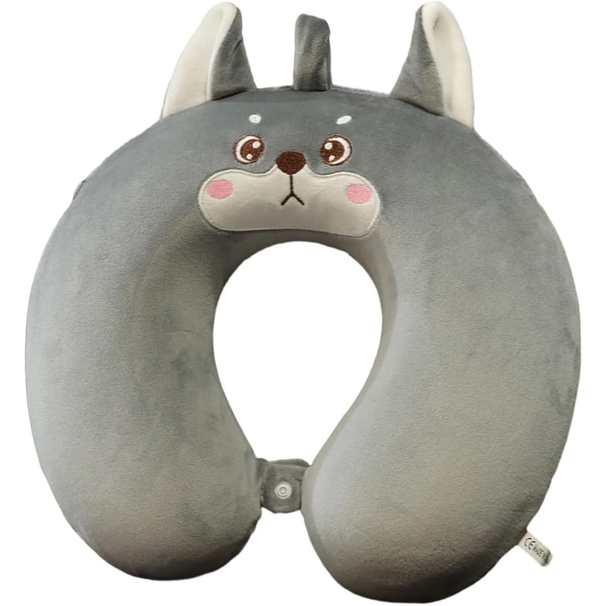 Perna de Calatorie in Forma de U, Flippy, Pentru Gat si Cap, Umplutura din Spuma cu Memorie, 30x30 cm, Model Husky