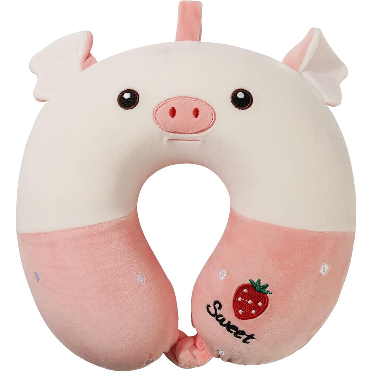 Perna de Calatorie in Forma de U, Flippy, Pentru Gat si Cap, Umplutura din Spuma cu Memorie, 30x30 cm, Model Purcelus