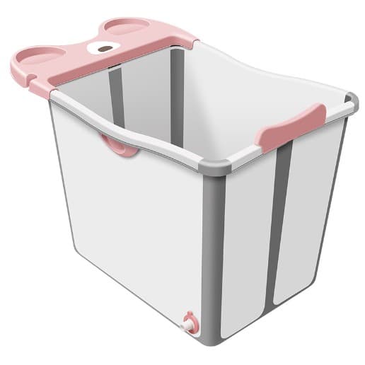 Cada Pliabila pentru Baie, Flippy, din PP+TPE, pentru Copii +6 Luni, Model Ursulet, Scaun de Interior, Detasabil, 82 x 50 x