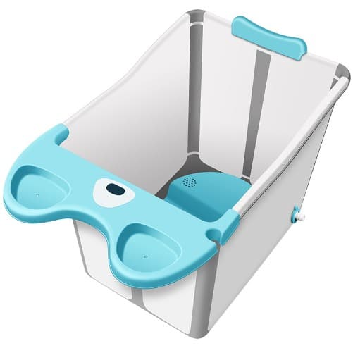 Cada Pliabila pentru Baie, Flippy, din PP+TPE, pentru Copii +6 Luni, Model Ursulet, Scaun de Interior, Detasabil, 82 x 50 x
