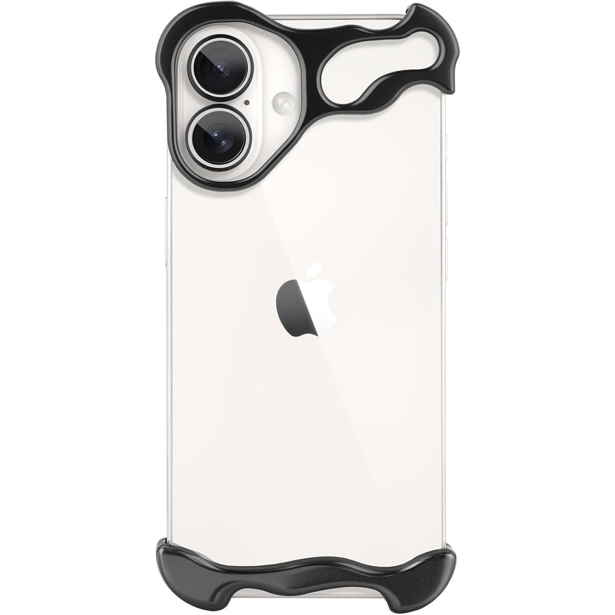 Husa Metalica Compatibila cu iPhone 16, Flippy, Protectie pentru Colturile Telefonului si Camera, Aliaj, Antisoc, Antizgariere, Negru