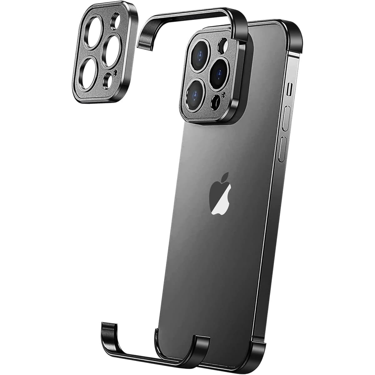 Husa Metalica Edgeless Compatibila cu iPhone 16 Plus, Flippy, Protectie pentru Colturi si Camera, Aliaj Aluminiu, Antisoc