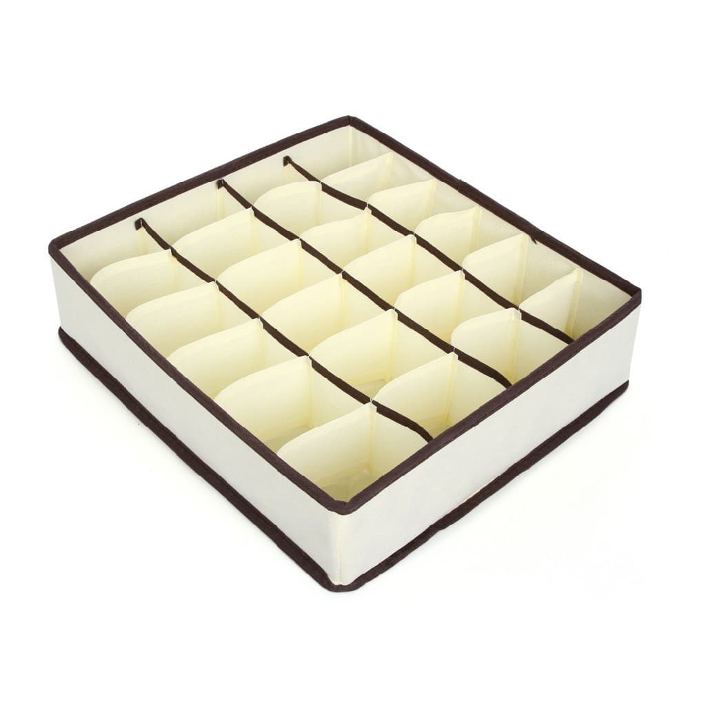 Cutie De Depozitare, Flippy, Pentru Lenjerie, Sosete Si Sutiene, Material Textil, 24 Compartimente, 32 x 32 x 10 cm, Culoare