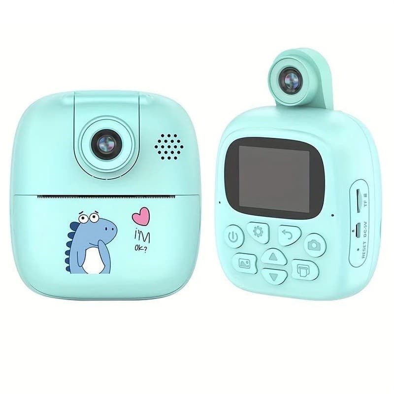 Set Camera Instantanee pentru Copii, Flippy, Camera 180° Selfie, Ecran HD 2'', 24MP, 720P Video, 1200 mAh, cu Functie de