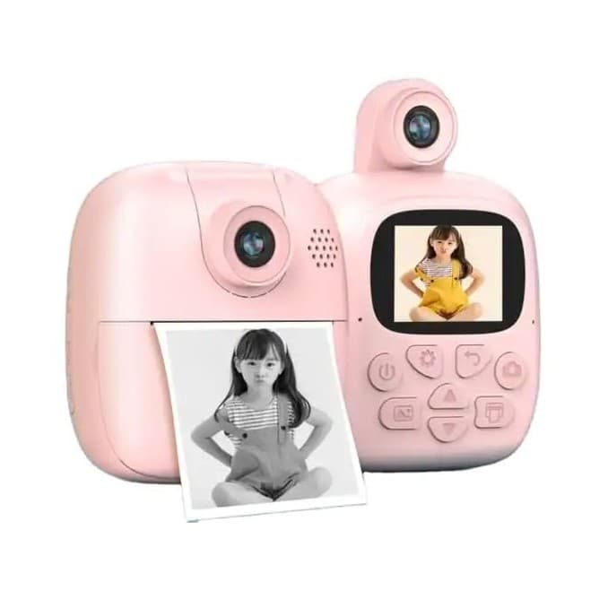 Set Camera Instantanee pentru Copii, Flippy, Camera 180° Selfie, Ecran HD 2'', 24MP, 720P Video, 1200 mAh, cu Functie de