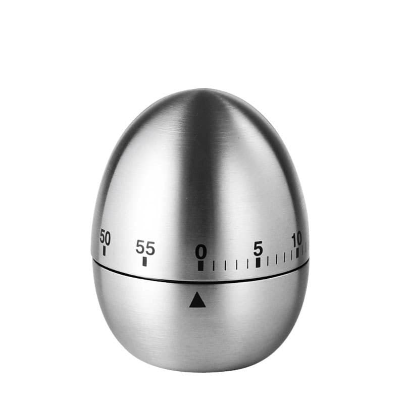 Cronometru de Bucatarie, Flippy, Mecanic, Forma de Ou, din Otel Inoxidabil, 60 min Timer, 8 x 6 cm, Argintiu