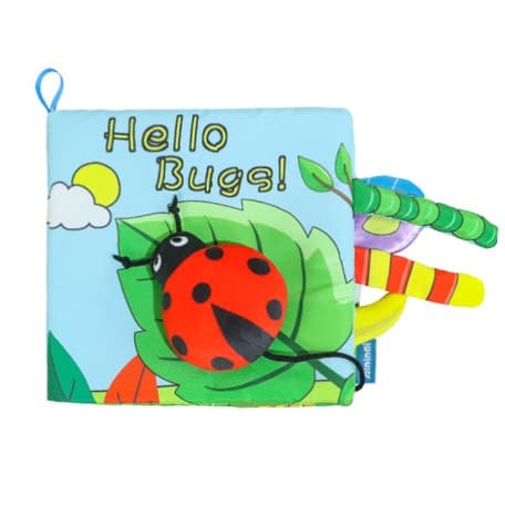 Carte Senzoriala, Flippy, pentru Bebelusi, 15x16x4 cm, cu Animalute, 3D, Cu Sunete si Fosnete, 0-3 Ani, Model Buburuza