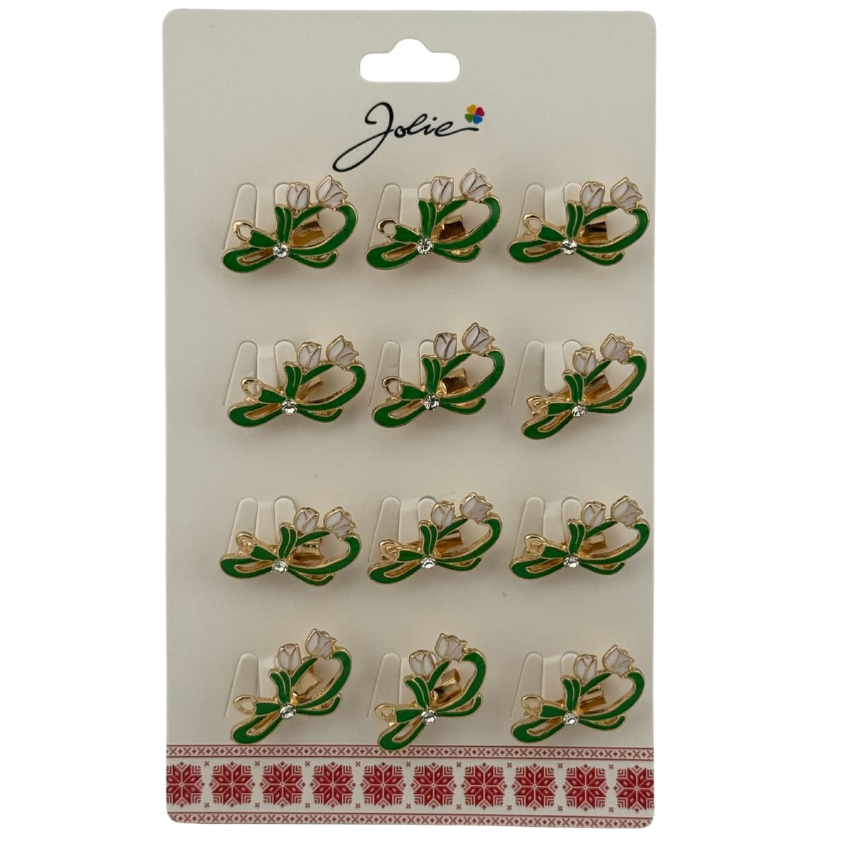 Set 12 Brose Martisor Primavara, Jolie, Model Ghiocel cu Piatra