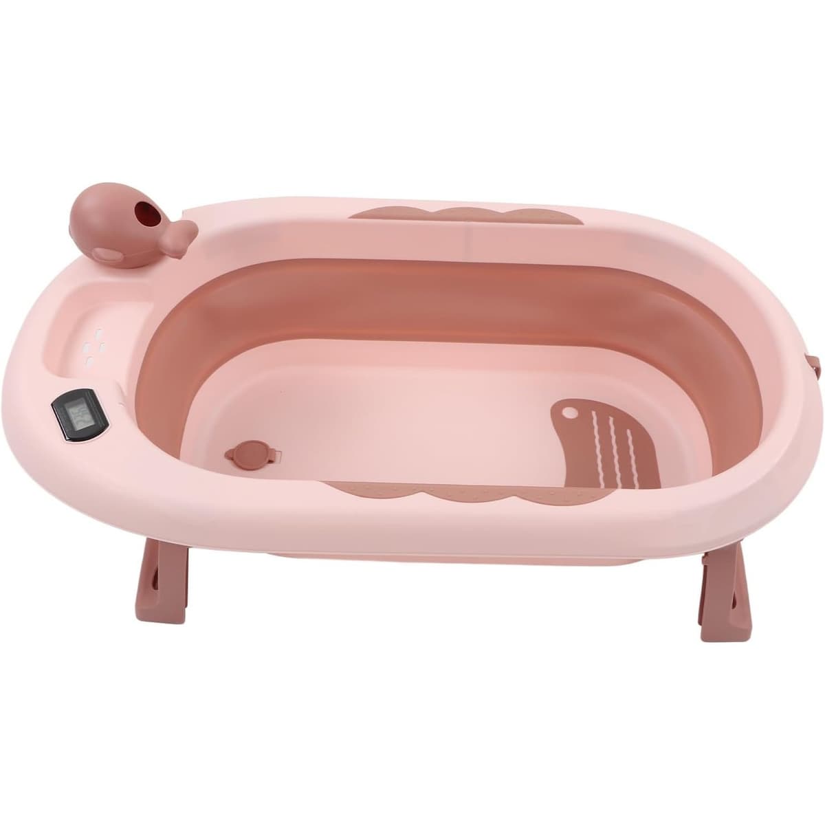 Cada de Baie, Flippy, pentru Copii 0 luni - 6 Ani, cu Termometru, Pliabila, Perna Suport Inclusa, din Plastic, 81.5 x 49 x