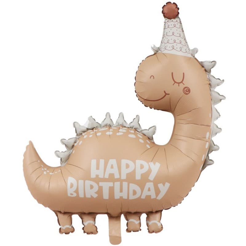 Balon din Folie Metalizata, Flippy, Figurina Animata, Model Dinozaur Happy Birthday, 80 x 77 cm, Ambalaj Individual, Pai