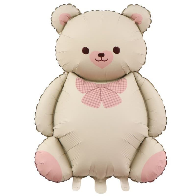 Balon din Folie Metalizata, Flippy, Figurina Animata, Model Ursulet, 89 x 65 cm, Ambalaj Individual, Pai Inclus, Umflare cu
