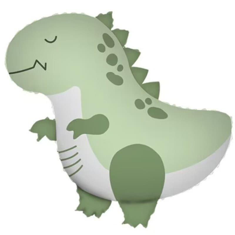 Balon din Folie Metalizata, Flippy, Figurina Animata, Model Dinozaur, 55 x 54 cm, Ambalaj Individual, Pai Inclus, Umflare cu