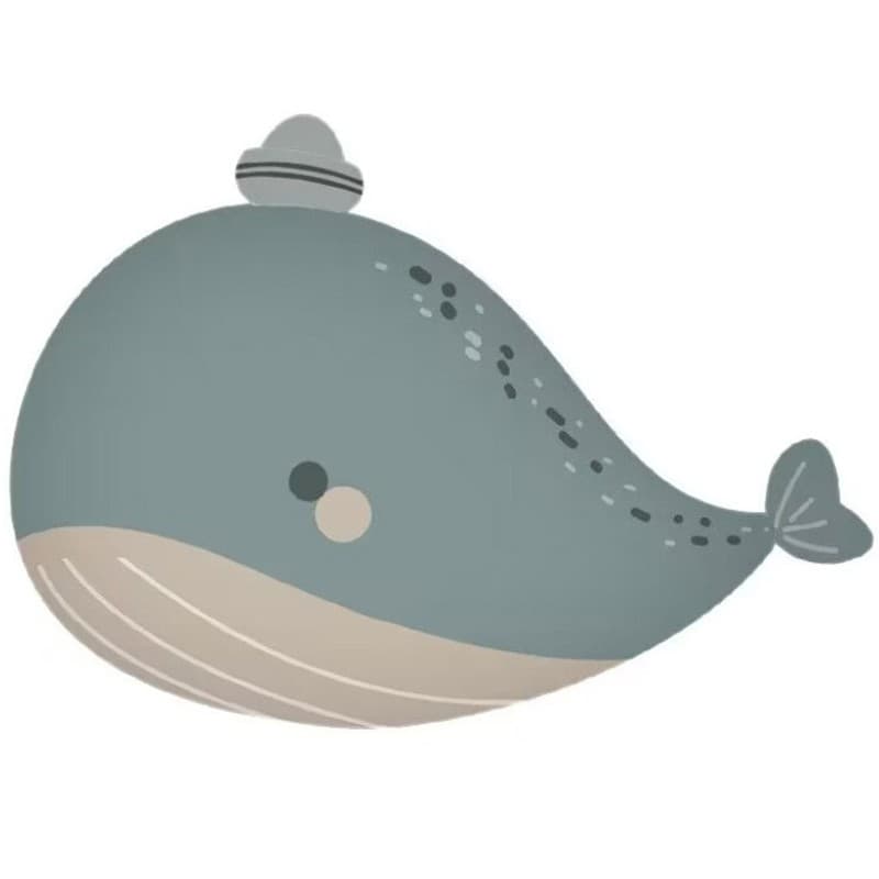 Balon din Folie Metalizata, Flippy, Figurina Animata, Model Balena, 70 x 49 cm, Ambalaj Individual, Pai Inclus, Umflare cu