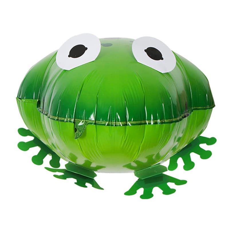 Balon din Folie Metalizata, Flippy, Figurina Animata, Model Broasca, 53x40 cm, Ambalaj Individual, Pai Inclus, Umflare cu