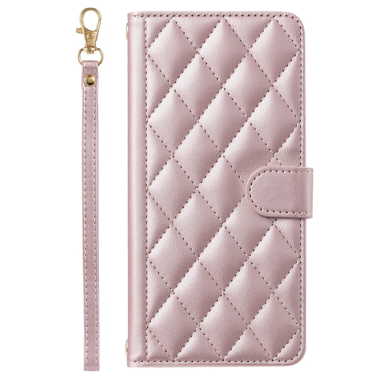 Husa de Protectie Tip Carte, Flippy, pentru Apple iPhone 15 Pro, Model cu Suport si Capsa, Antisoc, Rezistenta la Impact, Protectie Camera, Roz