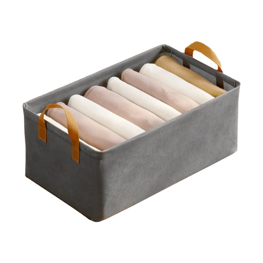 Cutie Depozitare Flippy, pentru Haine, lucruri, din Textil cu Cadru Metalic, Manere Laterale, forma Dreptunghiulara, 47 x 28
