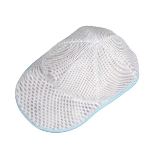Husa de Spalare Sapca, Flippy, pentru Masina de Spalat, din Poliester, Circumferinta 53 cm, cu Fermoar, Alb/Albastru