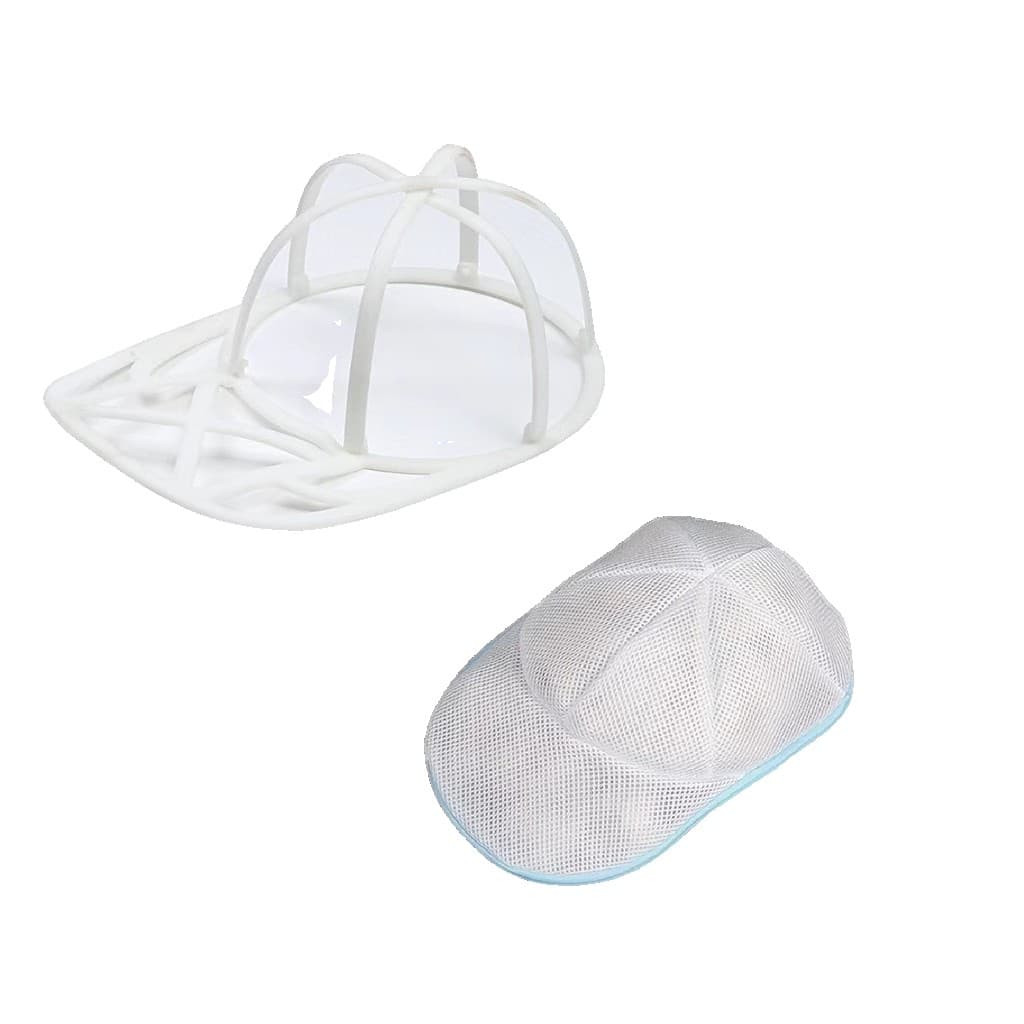 Husa de Spalare Sapca, Flippy, pentru Masina de Spalat, din Poliester, Circumferinta 53 cm, cu Fermoar, cu Suport Sapca, Alb/Albastru