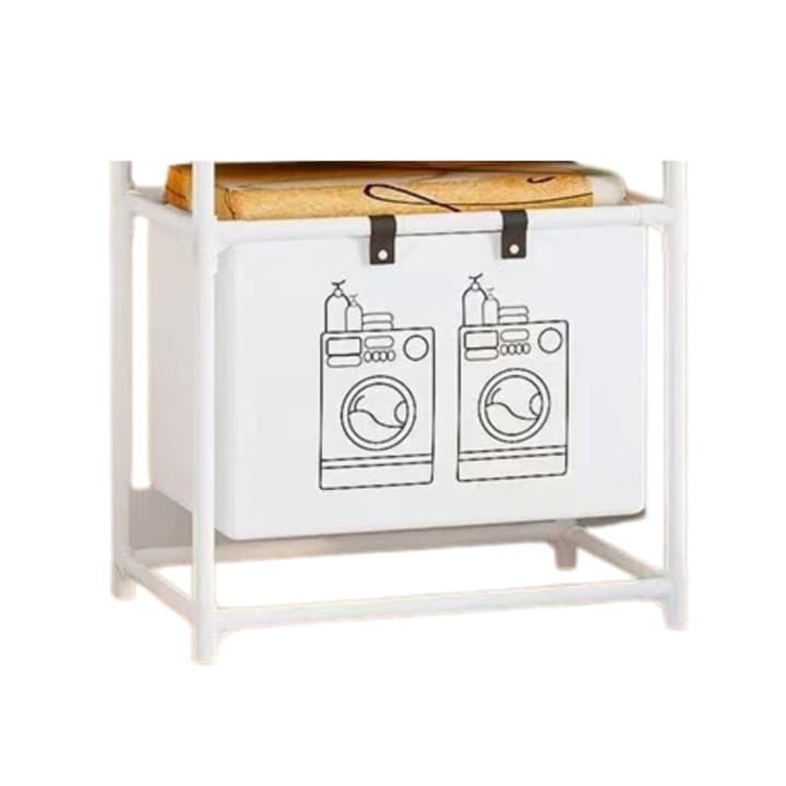 Cos de Rufe, Flippy, 1 Cos, Cadru de Otel Inoxidabil, 97 x 44 x 57 cm, Alb
