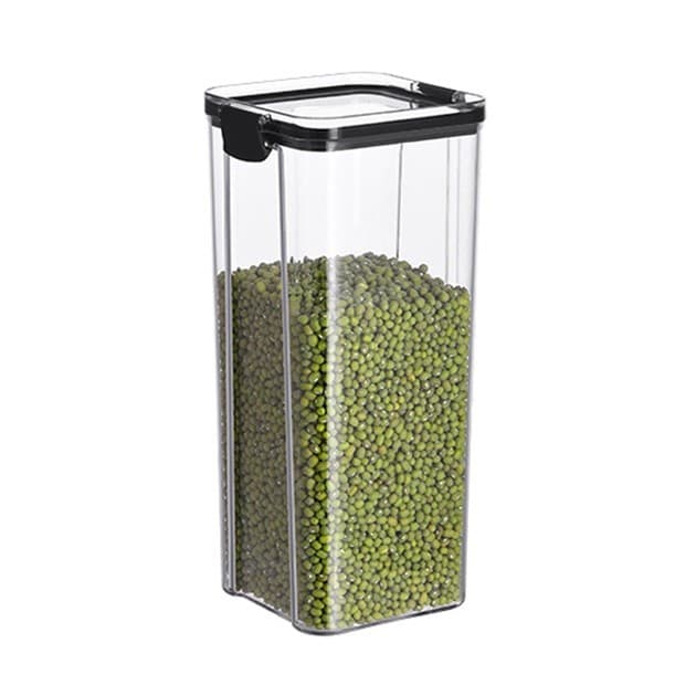 Recipient din Plastic, Flippy, pentru Alimente/Obiecte, Inchidere Ermetica, 10.2 x 24.2 cm, 1800 ml, Transparent