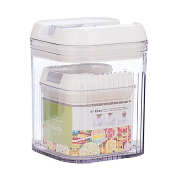 Cutii de Depozitare Alimente, Flippy, Set din 2 Cutii de tip Container, Recipiente pentru Cereale in Bucatarie, 0.5