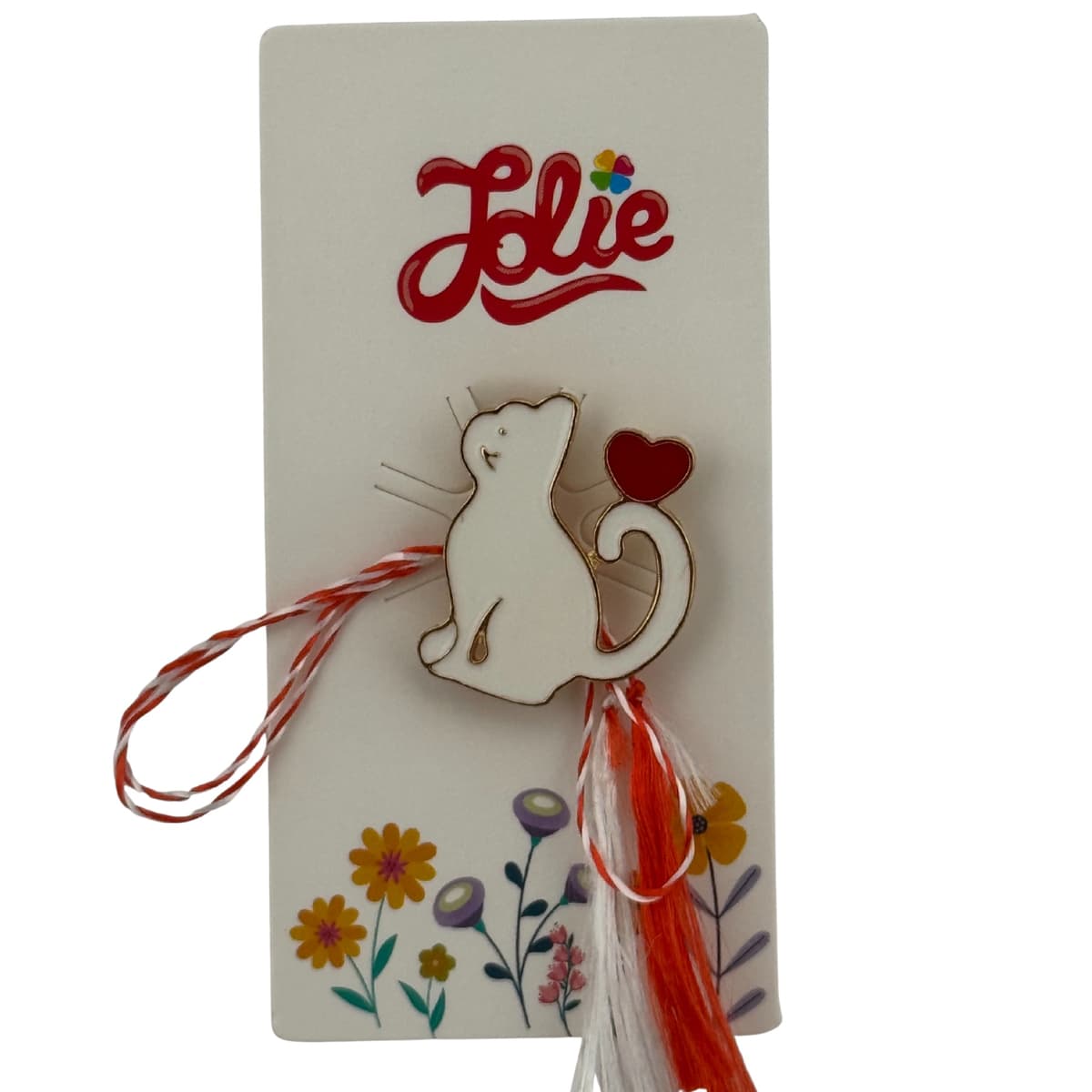 Martisor pentru copii, Jolie, Material Metal, Ambalaj Carton cu Design, Dimensiune Brosa Aproximativ 2x2 cm, Multicolor