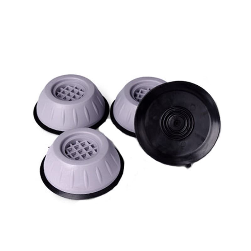 Set 4 Picioruse Antivibratii, Flippy, 9 cm, Gri, cu Ventuza Cauciuc, Instalare Rapida, pentru Masina de Spalat, Uscator sau