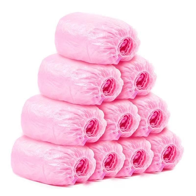 Set 100 Huse de Pantofi Impermeabile de Unica Folosinta, Flippy, Universale, Roz, pentru Zile Ploioase