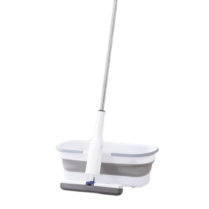 Set Mop Telescopic cu Galeata Pliabila, Flippy, Gri, 32 cm, Maner Reglabil 140 cm, Sistem de Stoarcere Usor si Eficient