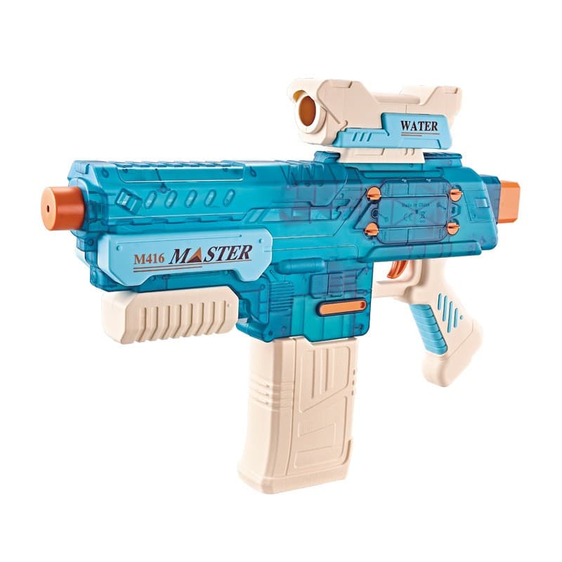 Pistol cu Apa Electric, Flippy, +6 Ani, Rezervor 500 ml, Incarcare USB, din Plastic, 43 x 5.5 x 30 cm, Albastru