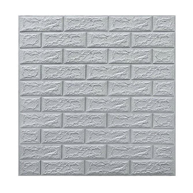 Set 10 Placi de Tapet, Flippy, Autoadezive, 70 x 77 cm, 3.5 mm Grosime, Suprafata Acoperita 5.3 mp, din PVC, Model Caramida