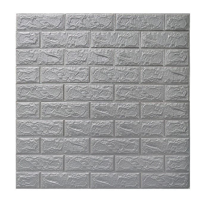 Set 10 Placi de Tapet, Flippy, Autoadezive, 70 x 77 cm, 2.5 mm Grosime, Suprafata Acoperita 5.3 mp, din PVC, Model Caramida
