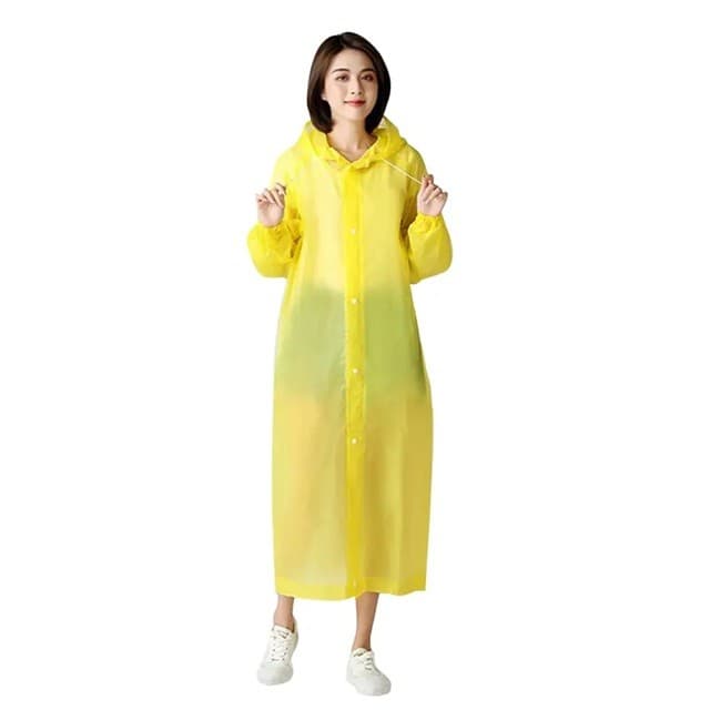 Pelerina de Ploaie, Flippy, pentru Adulti 150-180 cm, din EVA, Impermeabila, Rezistenta la Vant, Inchidere cu Capse, 140 g, Galben