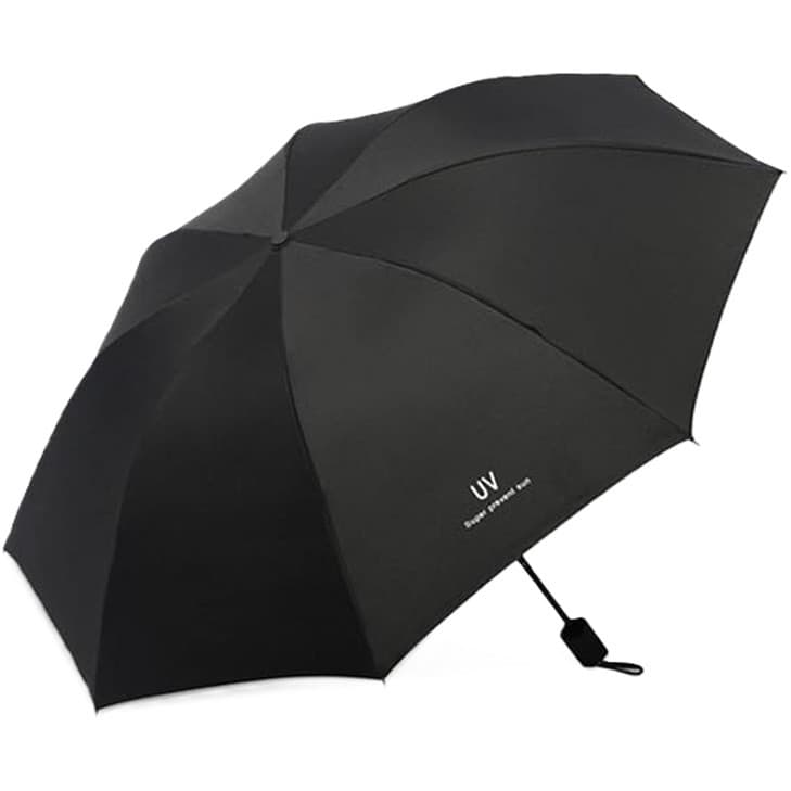 Umbrela, Flippy, Protectie UV Soare, Protectie Ploaie, Pliabila, din Vinil si Otel, 96 x 67 cm, Negru