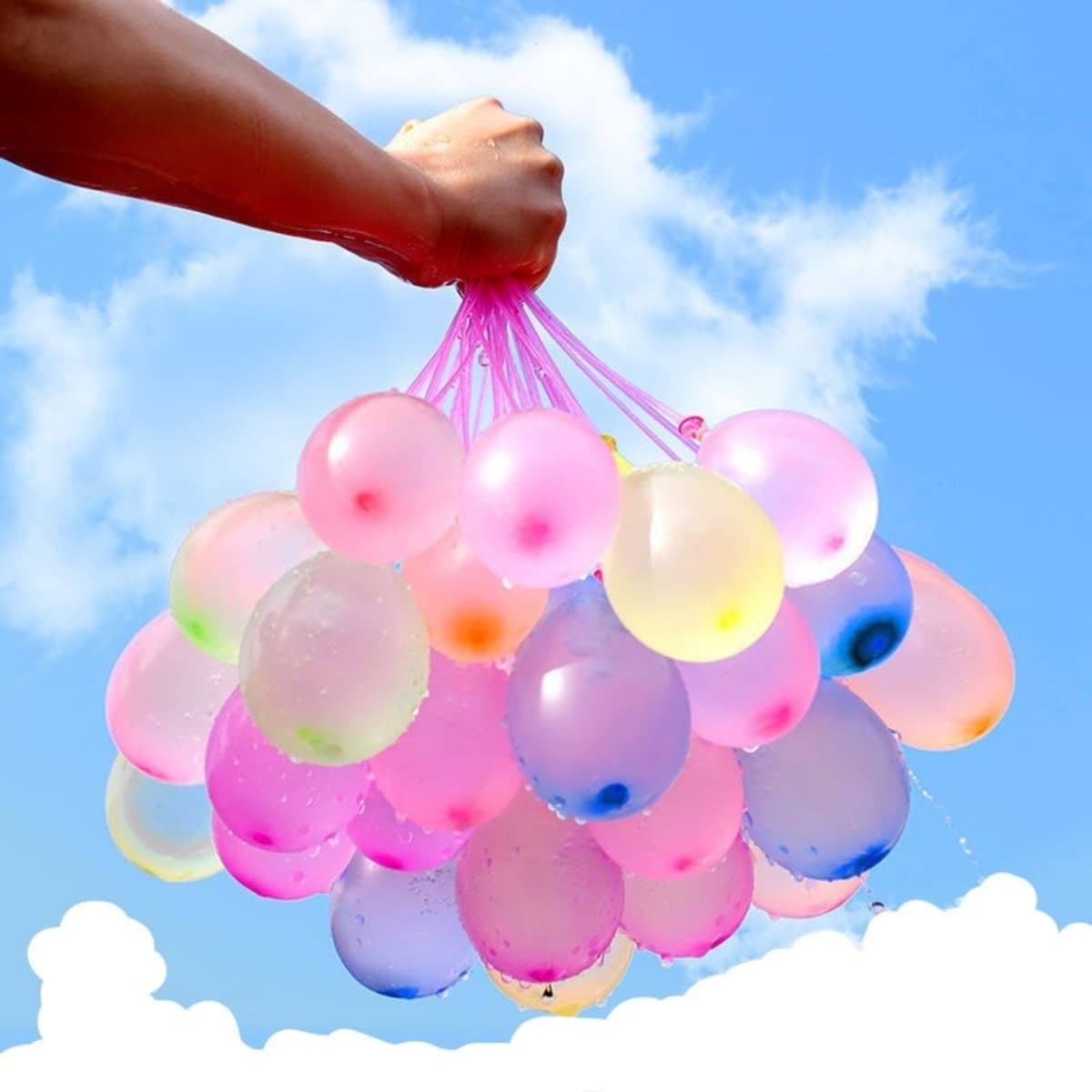 Baloane de Apa pentru Distractii, Flippy, Baloane cu Umplere Rapida, Baloane de Lupta cu Apa, 111 bucati, din Emulsie, Multicolor