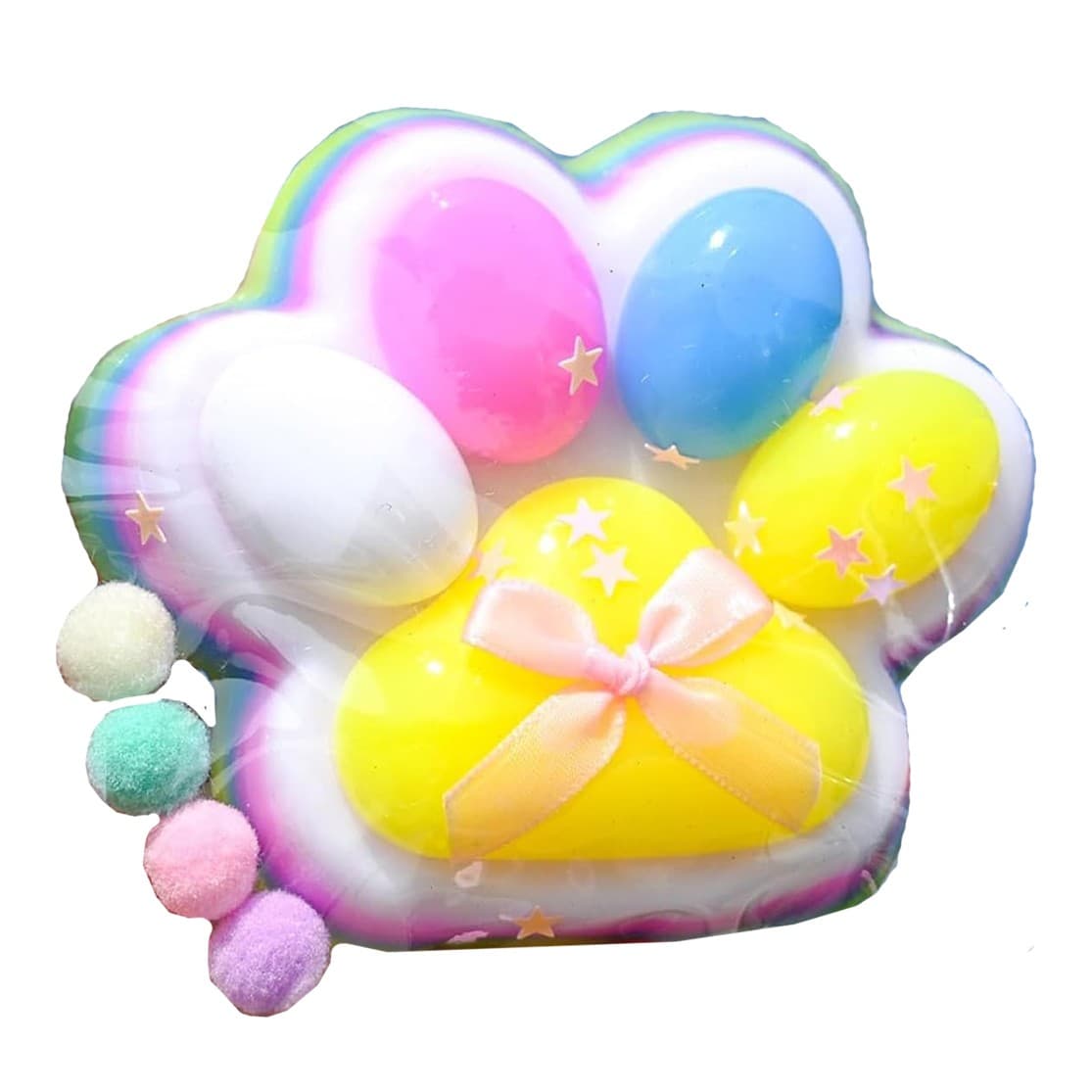 Jucarie Antistres Squishy, Flippy, Revenire Lenta, Model Labuta de Pisica, Squishy, BIG 12.5 x 10.5 cm, 220 g, Model 19, Multicolor Roz