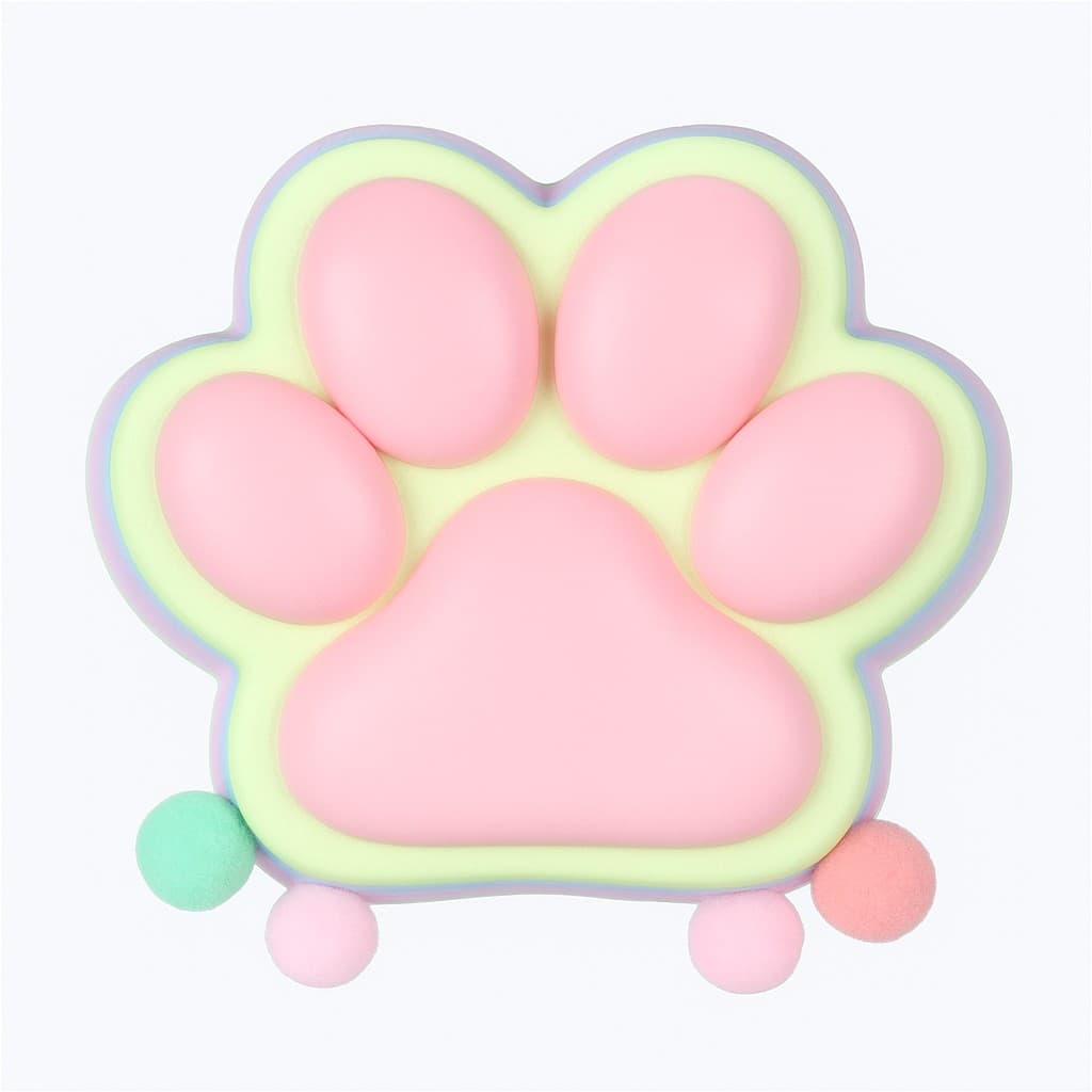 Jucarie Antistres Squishy, Flippy, Revenire Lenta, Model Labuta de Pisica, Squishy, BIG 12.5 x 10.5 cm, 220 g, Model 21, Multicolor Roz Galben