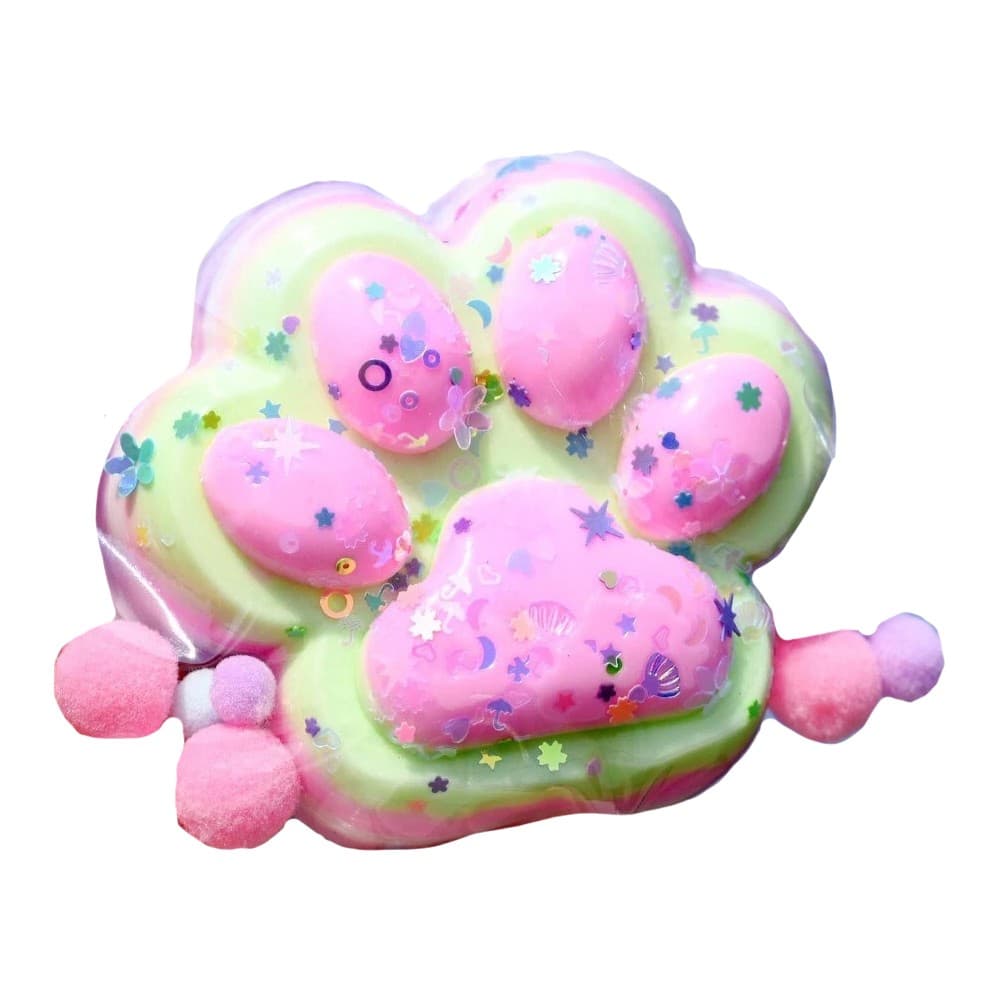 Jucarie Antistres Squishy, Flippy, Revenire Lenta, Model Labuta de Pisica, Squishy, BIG 12.5 x 10.5 cm, 220 g, Model 22, Roz