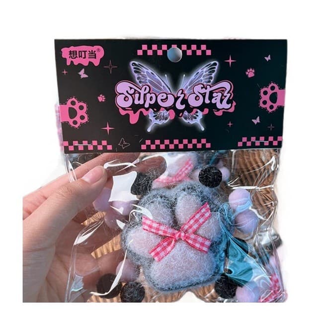 Jucarie Antistres Squishy, Flippy, cu Revenire Lenta, Squeeze Pinch Family, Model Cat Paw, Pufoasa, Model cu Fundita, Ambalaj Transparent, Negru