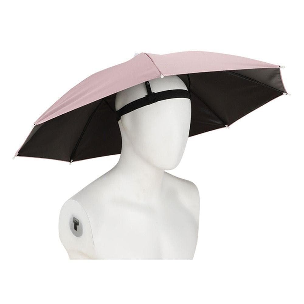 Umbrela de Cap, Flippy, Diametru 69 cm, Banda Elastica de Cap, Protectie UV/Ploaie, Roz