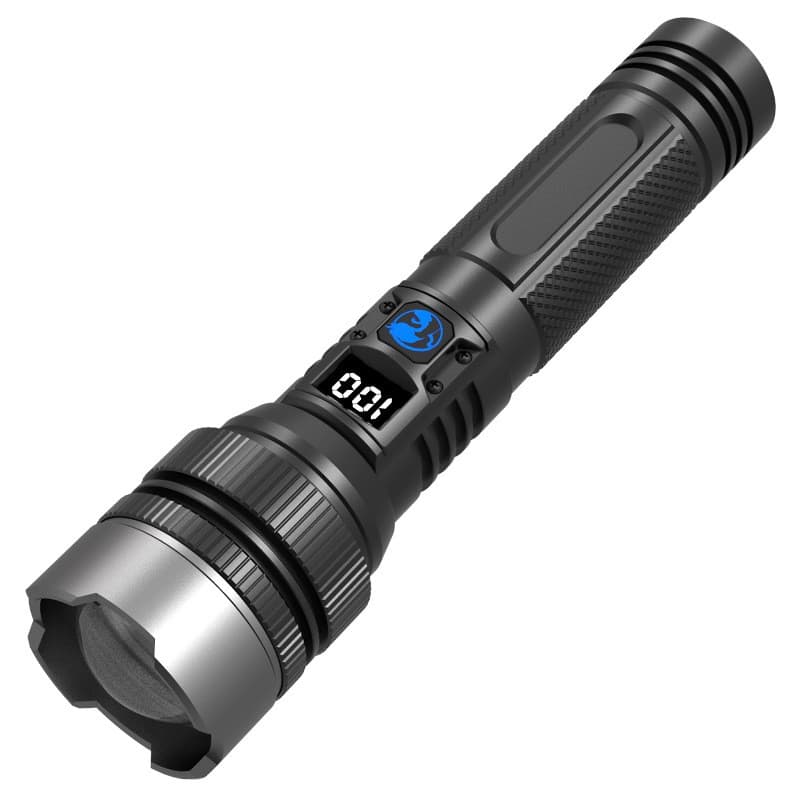 Lanterna LED Lumina Alba, Flippy, Lanterna cu Zoom Telescopic, Baterie externa, din Aluminiu + ABS, 1800 mAh, 17 x 4 x 3 cm
