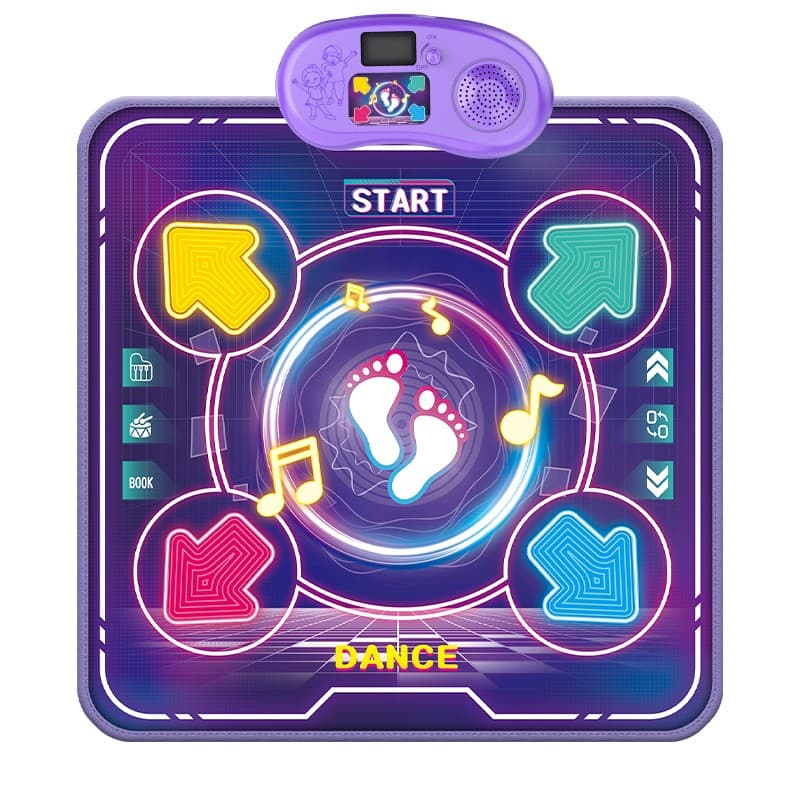 Jucarie Interactiva, Flippy, Covor Muzical de Dans, 4-6 Ani, Bluetooth, 4 Moduri, 90 x 90 cm, Mov