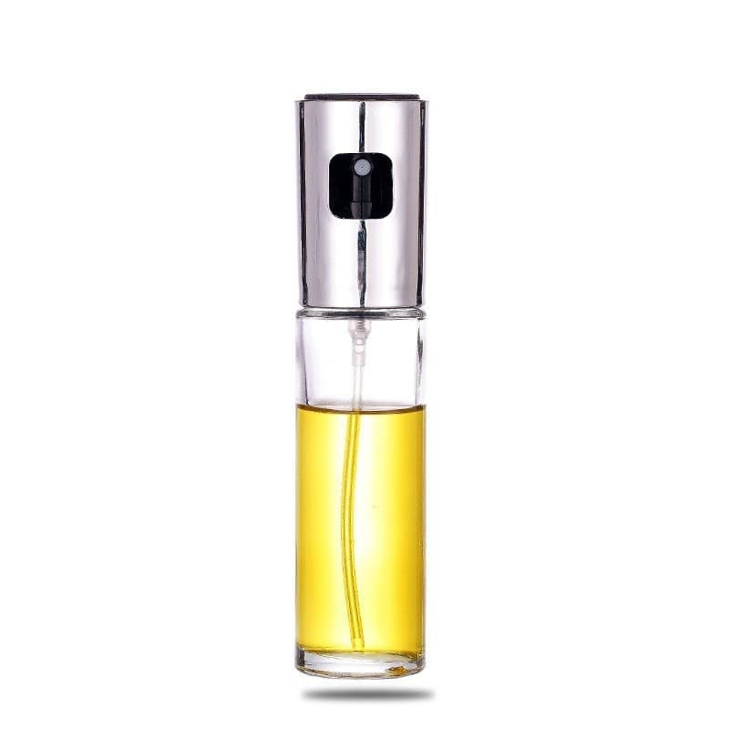 Pulverizator Ulei, Otet, Flippy, din Sticla, 100 ml, Reincarcabil, 18.3 x 4.3 cm, Capac Lucios, Argintiu
